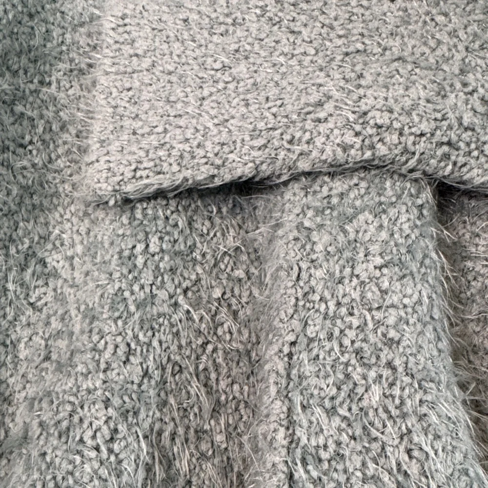 Free People Fuzzy Green V-Neck Sweater